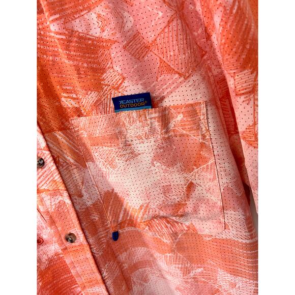 XCaster Outdoor Men's Fish Waves Bealls Button-Down Shirt Orange Size XXL - Picture 4 of 10